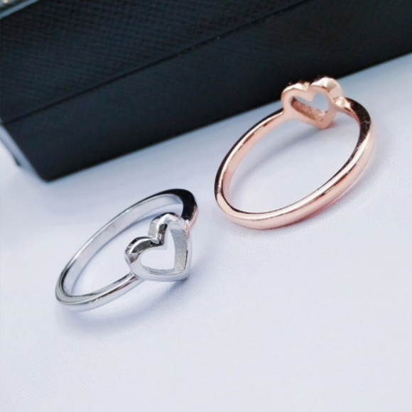 Tiny Heart "Best Friend" Ring Gold & Silver - Picture 2 of 6